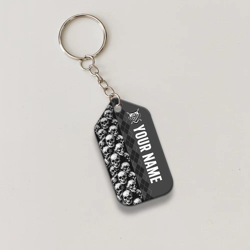Billiard I Beat People With A Stick Personalized Name Keychain For Billiard Players ORN0245
