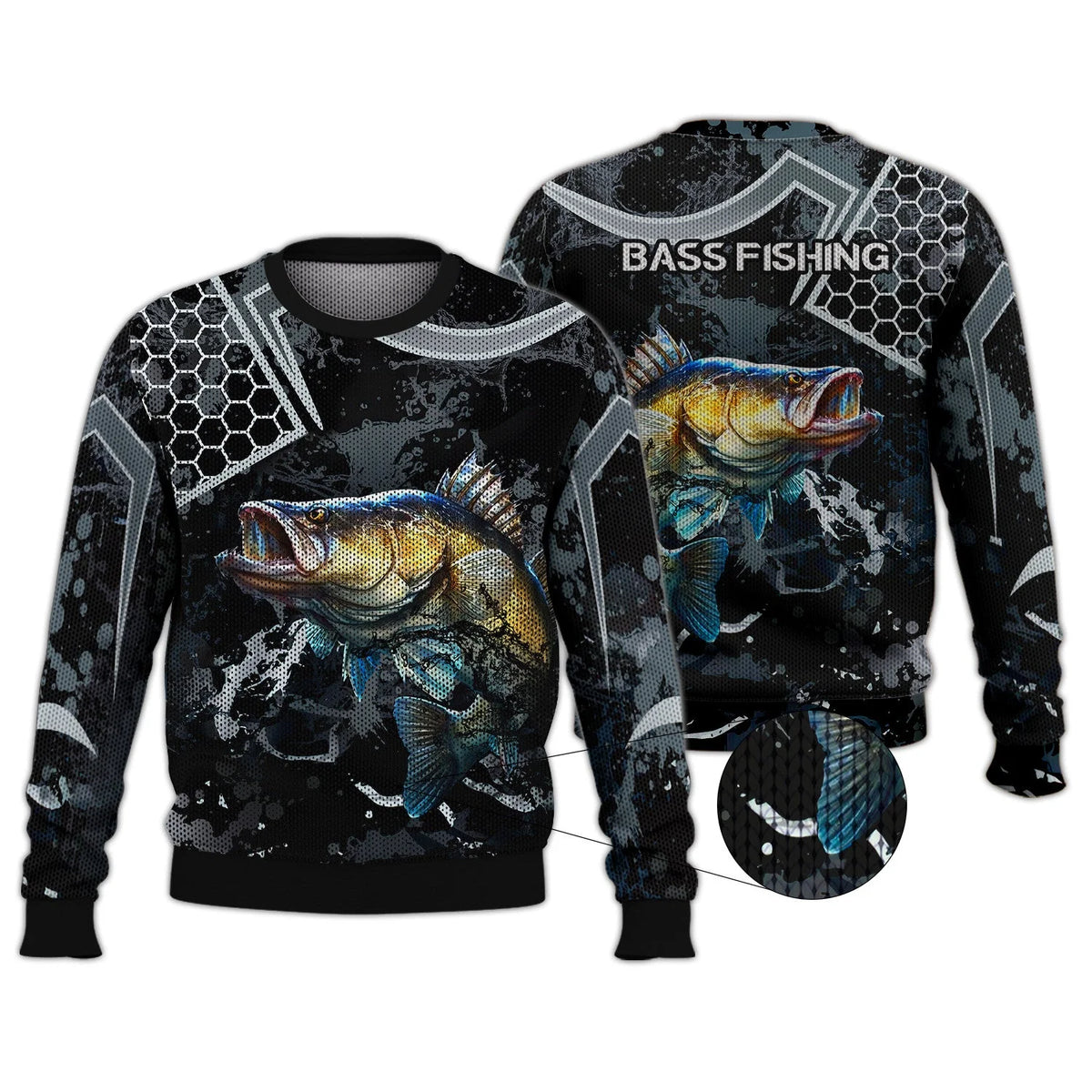 Bass Fishing Black 3D Hoodie Shirt For Men Hunting Life Hoodie Gifts FISH0070