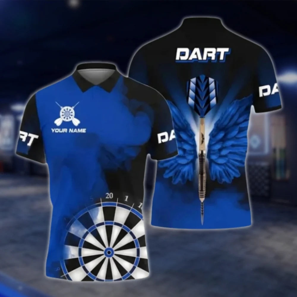 Custom Mens Red Swing Smoke Dart Polo Shirt, Custom Dart Player Shirts DAT0391