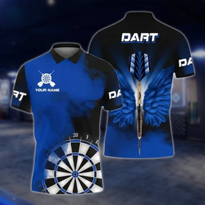 Custom Mens Red Swing Smoke Dart Polo Shirt, Custom Dart Player Shirts DAT0391