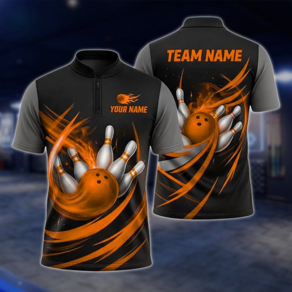Personlized Team  Black And Cyan Bowling Jersey For Men, Custom Bowling Shirt BZ0764 BOW0153