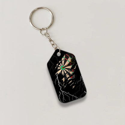 Bullseye Dartboard Thunder Personalized Name 3D Grim Reaper And Darts Keychain For Dart Team Player ORN0173