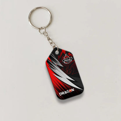 Dragon Team Red Bowling Ball On Fire Personalized Name 3D Keychain ORN0164