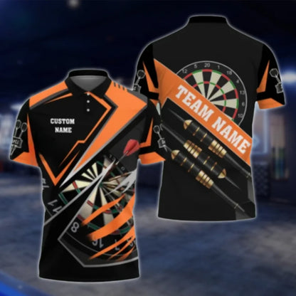 Custom Team Black Dart Polo Shirt, Custom Dart Player Shirts DAT0323