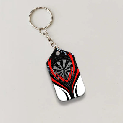 Flame Bullseye Dartboard Wolf And Darts Keychain For Dart Team Player ORN0242