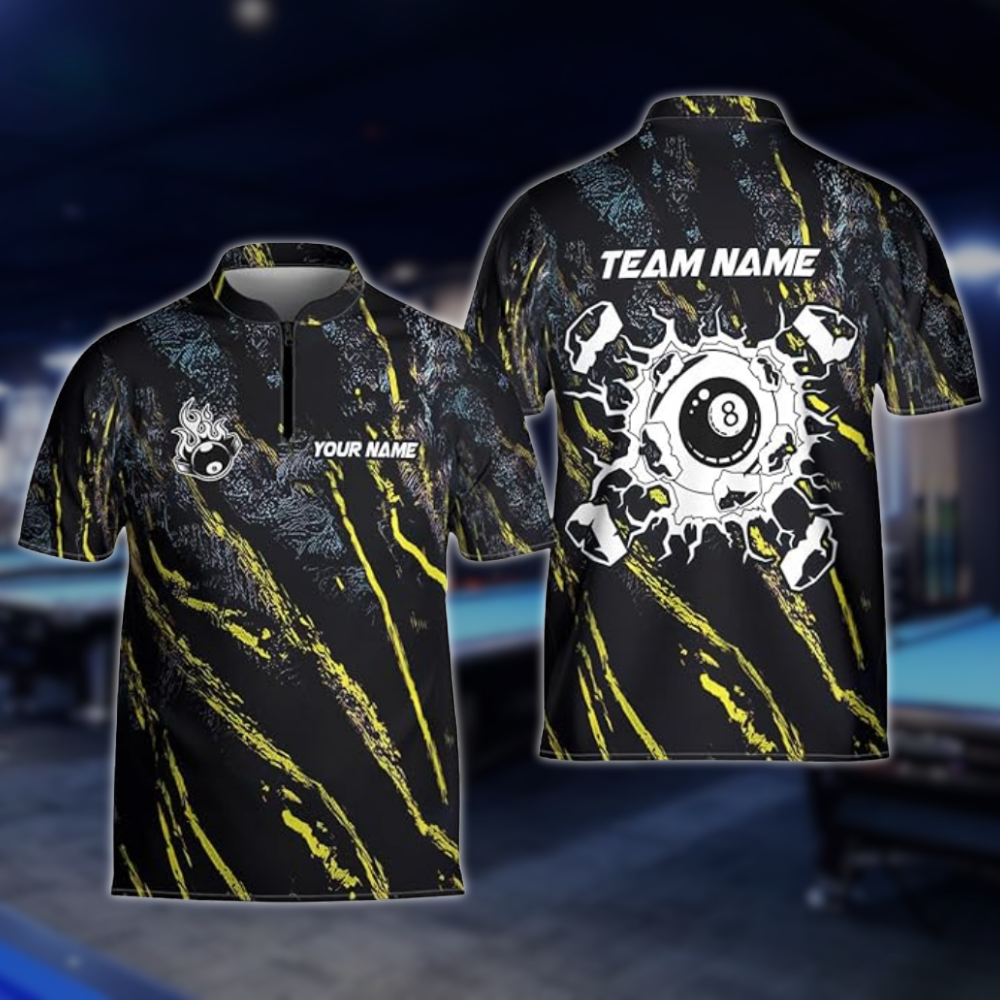 Custom 8 Ball Jersey For Men, Custom Break 8 Ball Billiard Team Shirts BLD0227