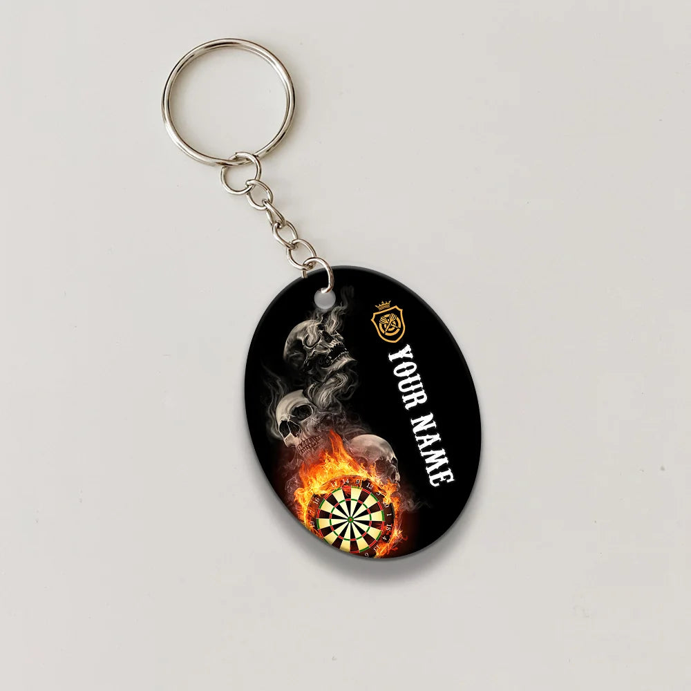Hello Darkness My Old Friend I've Come To Play With You Again Personalized Name 3D Keychain For Dart Team Player ORN0201