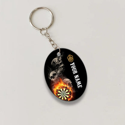 Hello Darkness My Old Friend I've Come To Play With You Again Personalized Name 3D Keychain For Dart Team Player ORN0201