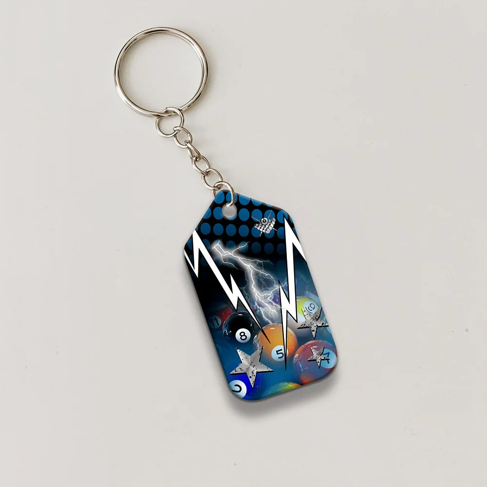 I Know I Play Like An Old Man Try To Keep Up Personalized Name Keychain For Billiard Player ORN0202