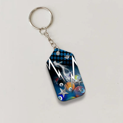 I Know I Play Like An Old Man Try To Keep Up Personalized Name Keychain For Billiard Player ORN0202