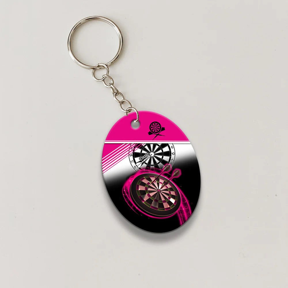 The Coolest Girls Throw Darts Keychain For Dart Team Player ORN0194