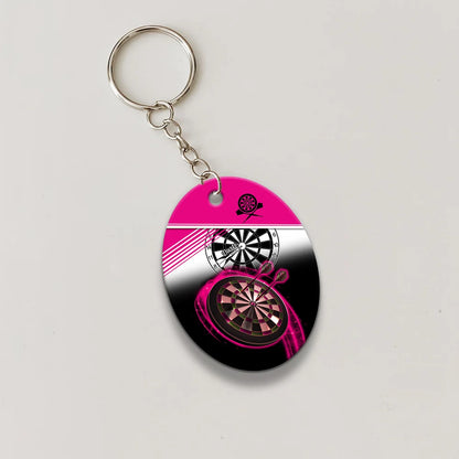The Coolest Girls Throw Darts Keychain For Dart Team Player ORN0194