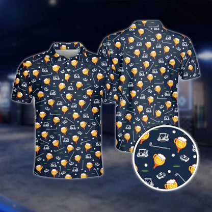 Custom Face Beer Golf Polo Shirt Men, Personalized Beer Lover Golf Shirt With Photo GOF0067