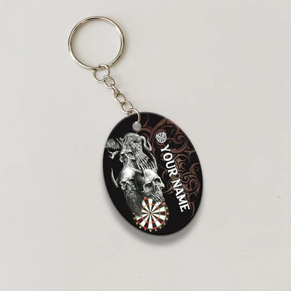 Skull Dartboard Personalized Name 3D Dragon And Darts Keychain For Dart Team Player ORN0170
