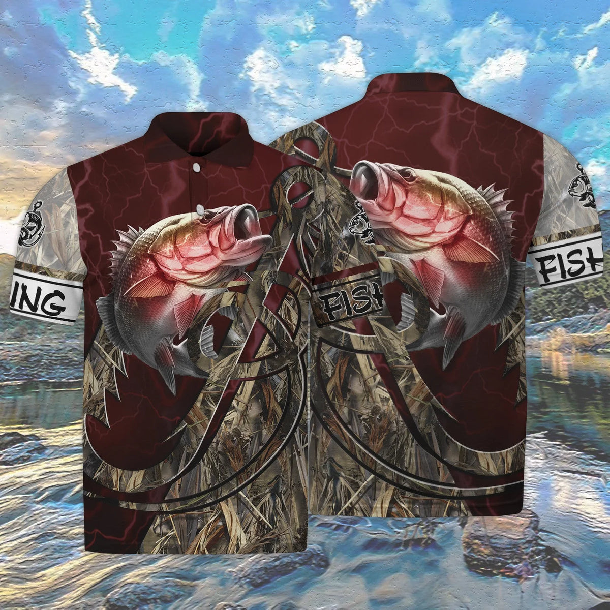 Bass Fishing Red 3D Full Print Shirts, Unique Design for Anglers, Perfect Gift for Bass Fishing Enthusiasts! FISH0026