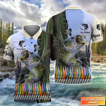 Bass Fishing And Fishing Tackle Personalized Name 3D Full Print Shirts FISH0065