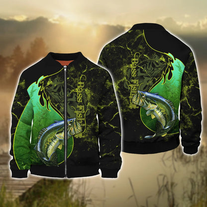 Bass Fishing Underwater Yinyang Camo 3D Print Shirts FISH0067