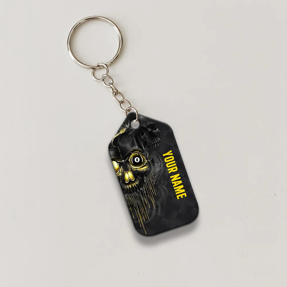 Pool Shut Up And Shoot Personalized Name 3D Keychain Gift For Billiard Players ORN0203
