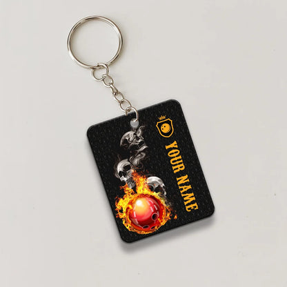 Bowling Skull Hello Darkness My Old Friend Personalized Name Keychain Gift For Bowler ORN0192