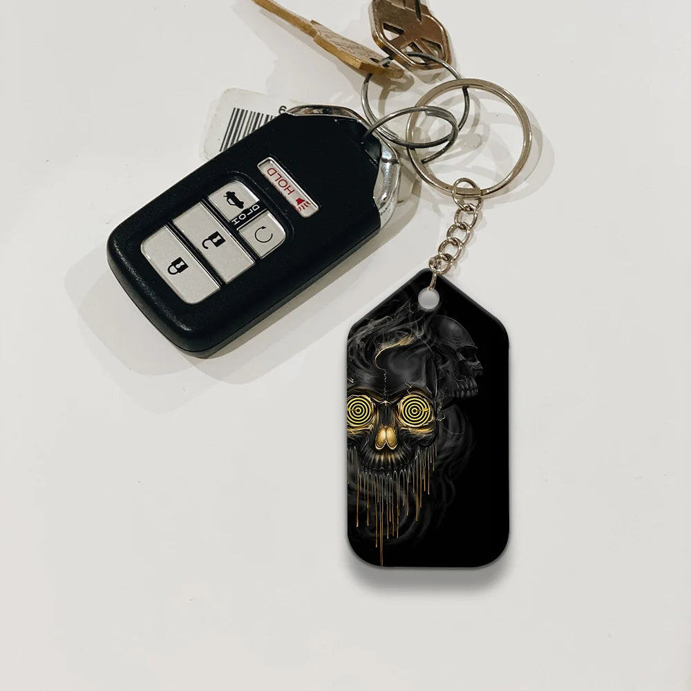 Shut Up And Bowl Golden Skull Keychain Gift For Bowler ORN0160