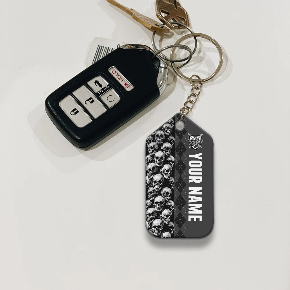 Billiard I Beat People With A Stick Personalized Name Keychain For Billiard Players ORN0245