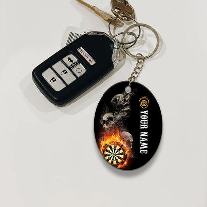 Hello Darkness My Old Friend I've Come To Play With You Again Personalized Name 3D Keychain For Dart Team Player ORN0201