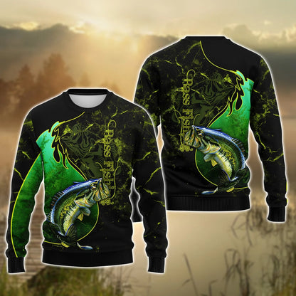 Bass Fishing Underwater Yinyang Camo 3D Print Shirts FISH0067