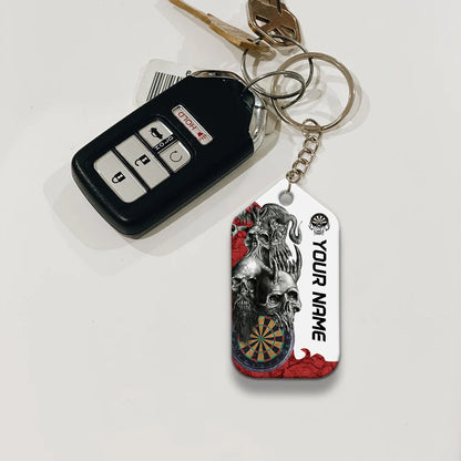 Dartboard Skull Personalized Name 3D Keychain For Darts Player ORN0185