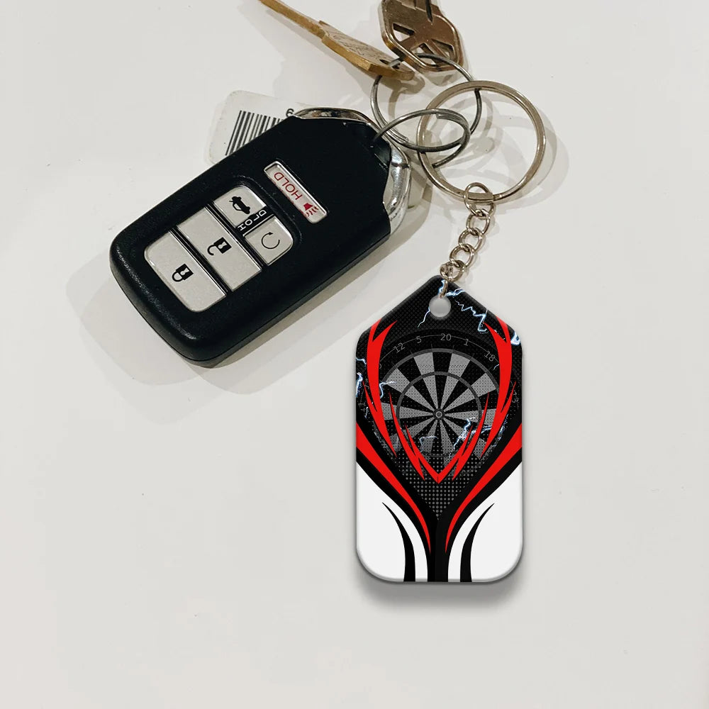 Flame Bullseye Dartboard Wolf And Darts Keychain For Dart Team Player ORN0242