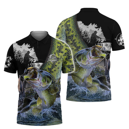 Bass Fishing Shirt Bass Shirts for Men Fish 3D Printed Green Fishing Hoodie Tshirt FISH0023