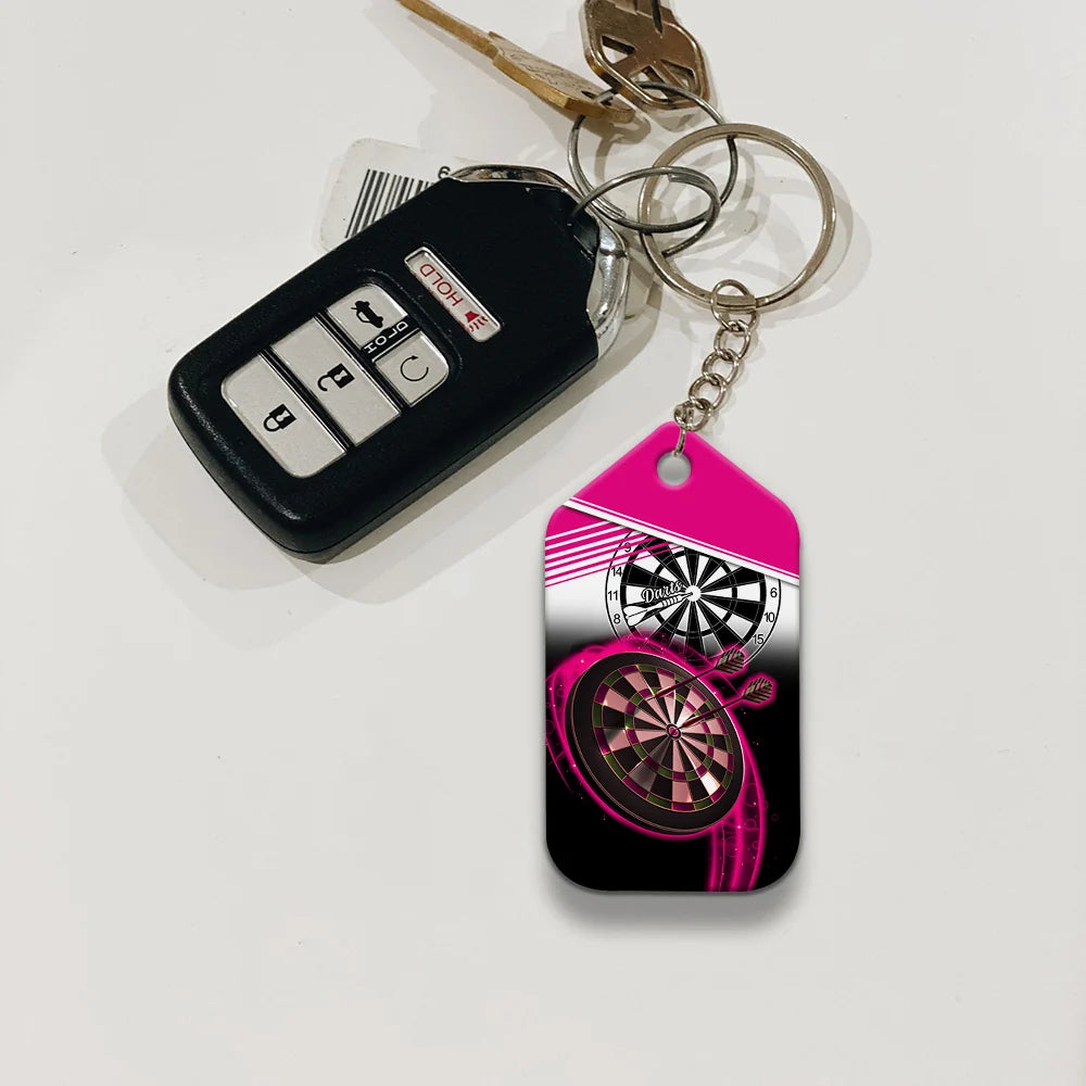 The Coolest Girls Throw Darts Keychain For Dart Team Player ORN0175