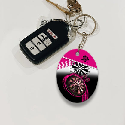 The Coolest Girls Throw Darts Keychain For Dart Team Player ORN0194