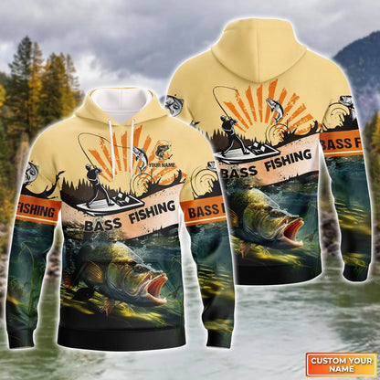 Bass Fishing Personalized Name 3D Full Print Shirts 08 FISH0064