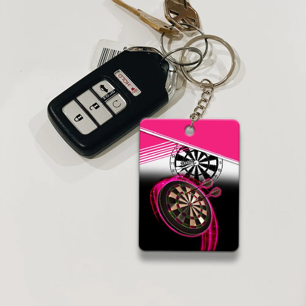 I'm A Darts And Beer Kinda Girl Keychain For Darts Player ORN0196