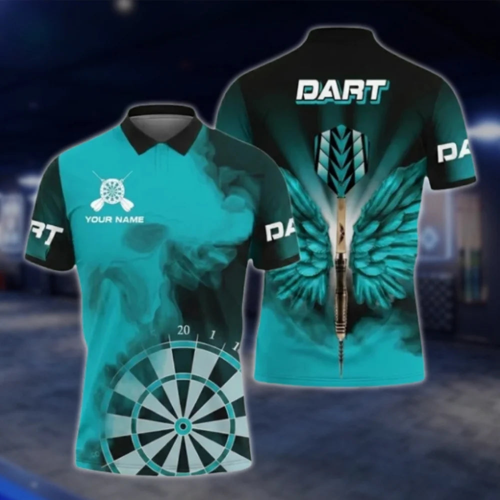 Custom Mens Red Swing Smoke Dart Polo Shirt, Custom Dart Player Shirts DAT0391