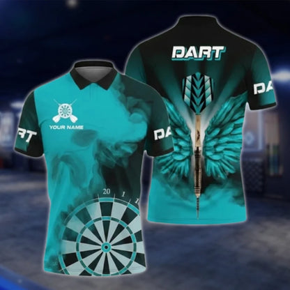Custom Mens Red Swing Smoke Dart Polo Shirt, Custom Dart Player Shirts DAT0391