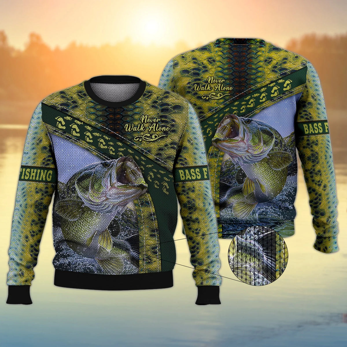 Bass Fishing Never Walk Alone 3D Full Print FISH0024