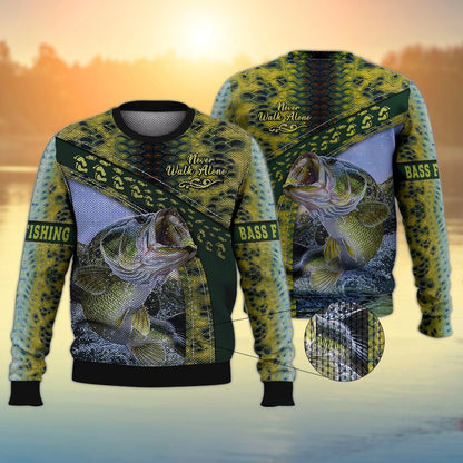Bass Fishing Never Walk Alone 3D Full Print FISH0024