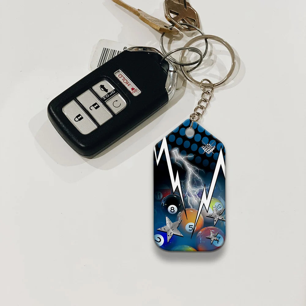 I Know I Play Like An Old Man Try To Keep Up Personalized Name Keychain For Billiard Player ORN0202