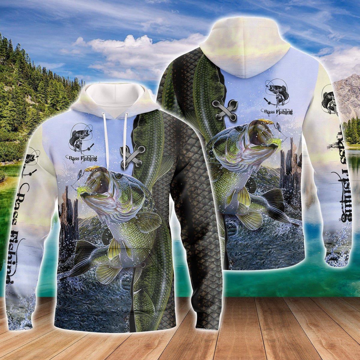 Bass Fishing 3D Full Print Shirts, Unique Design for Anglers, Perfect Gift for Bass Fishing Enthusiasts! FISH0001