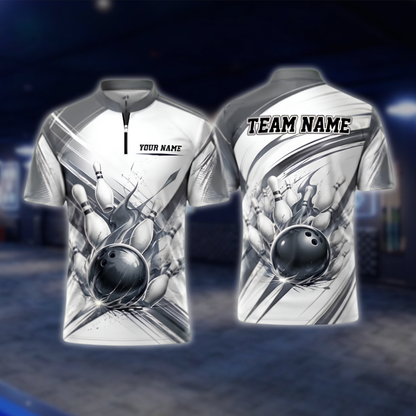 Personalized Flaming Ball Bowling Jersey Mens, Custom Flame Bowling Shirt For Team BZ0924 BOW0017