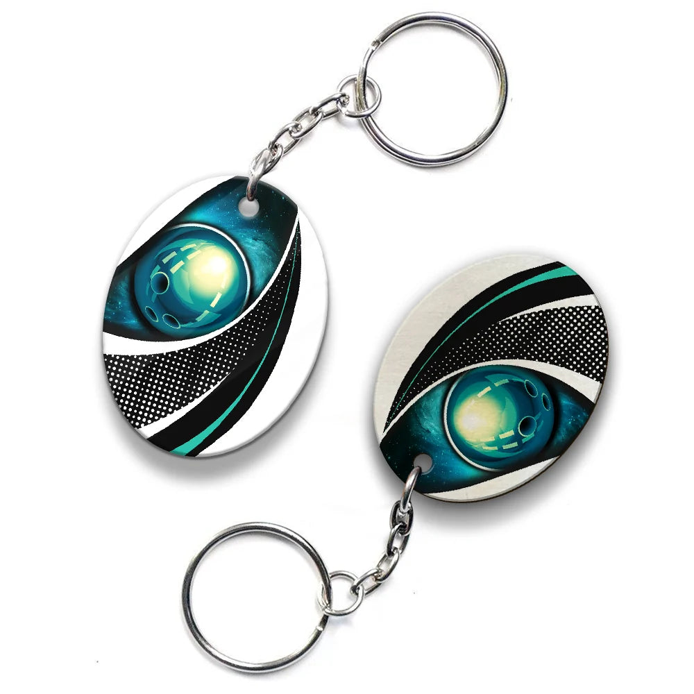 Eagle Bowling Team Blue Bowling Ball Keychain ORN0198