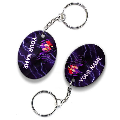 Billiard Pool 9 Ball Thunder Viking Personalized Name Keychain For Billiard Players ORN0165
