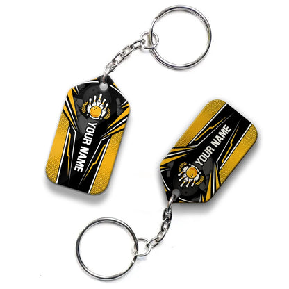 Yellow Bowling You Don't Have To Be Crazy Personalized Name 3D Keychain Gift For Bowler ORN0190