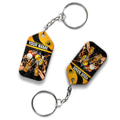 Nine-Ball Billiard And Beer That's Why I'm Here Personalized Name Keychain For Billiard Players ORN0191