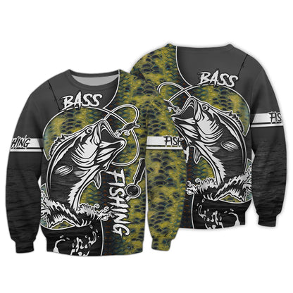 Bass Fishing 3D Printed Unisex Hoodie Tshirt FISH0078