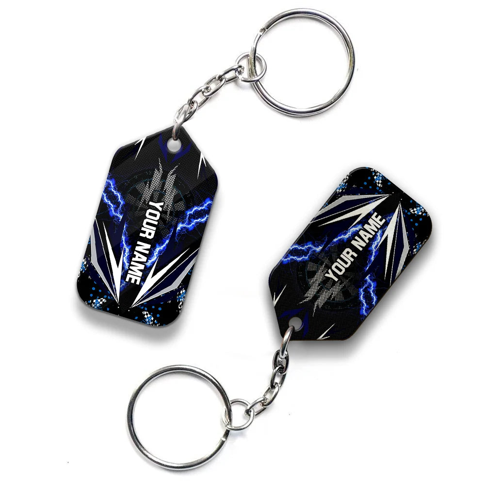 Bullseye Dartboard Thunder Personalized Name 3D Viking And Darts Keychain For Dart Team Player ORN0158