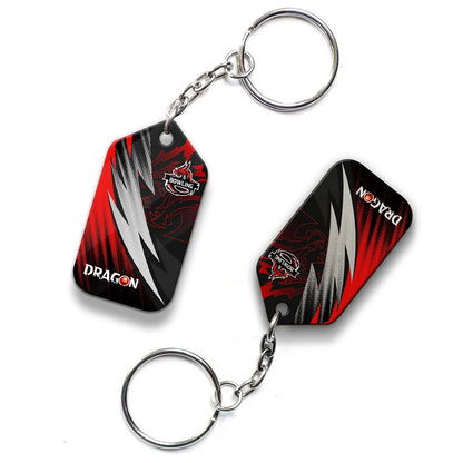 Dragon Team Red Bowling Ball On Fire Personalized Name 3D Keychain ORN0164