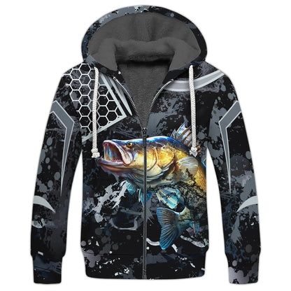 Bass Fishing Black 3D Hoodie Shirt For Men Hunting Life Hoodie Gifts FISH0070