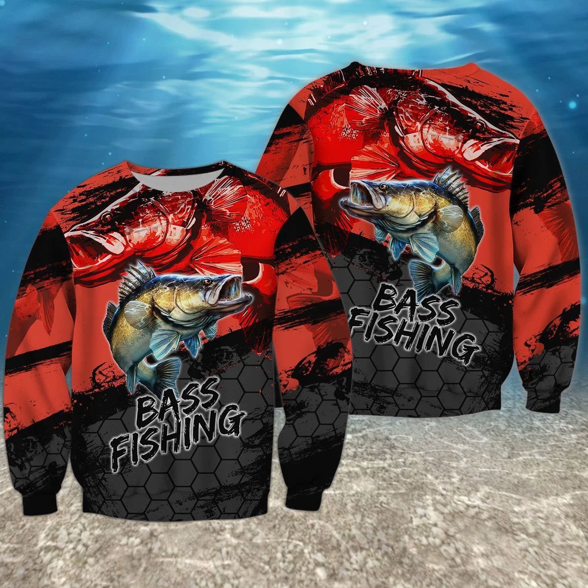 Bass Fishing Red 3D Hoodie Shirt For Men Hunting Life Hoodie Gifts FISH0069